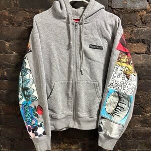 Supreme Heather Grey Weirdo Dave Spread Zip Up Hoodie